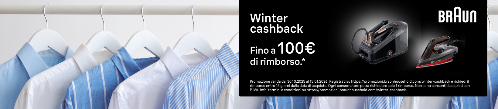 Braun Winter Cashback fino a 100€ di rimborso