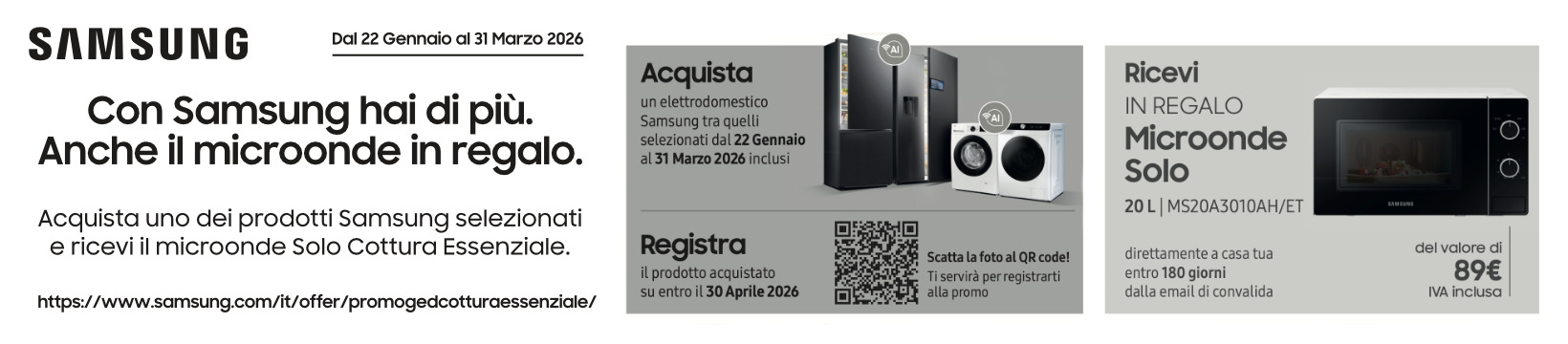 Con Samsung hai un microonde in regalo