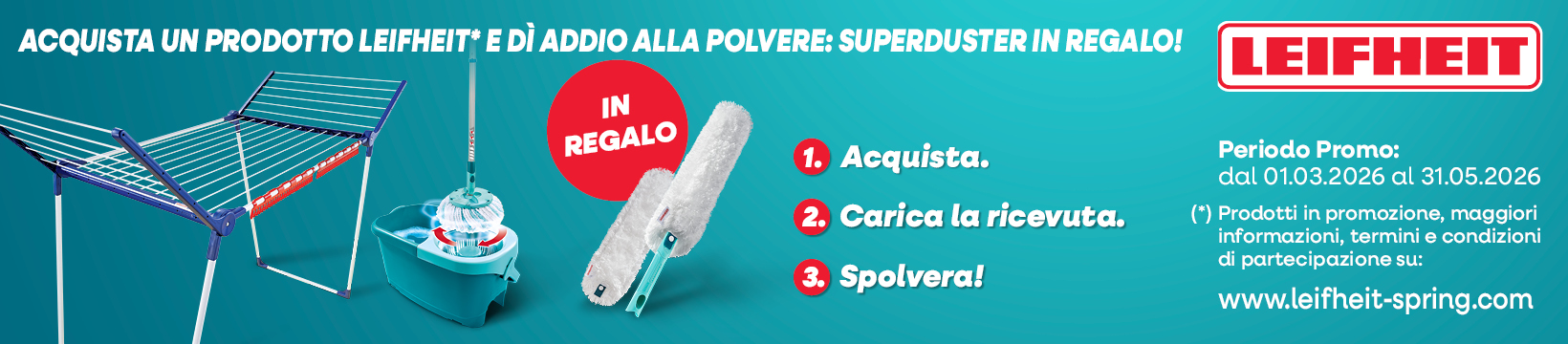Leifheit: acquista, carica la ricevuta, spolvera!