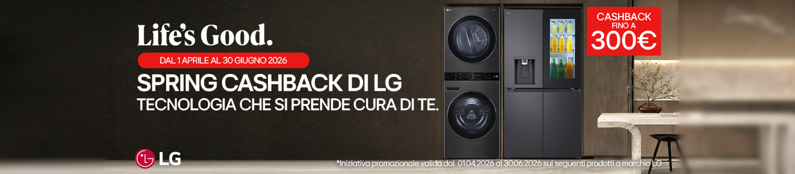 LG cashback fino a 300€