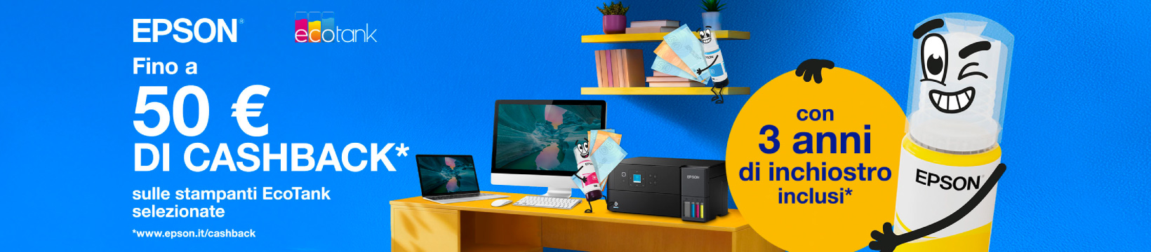 Epson: ricevi fio a € 50 di cashback