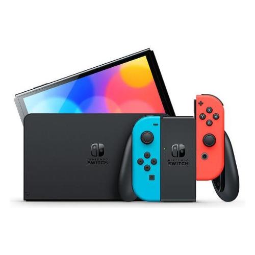 Nintendo Console videogioco SWITCH OLED Neon red e Neon blue