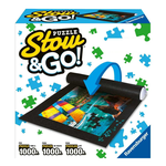 DNGH Tappeto Puzzle 500 1000 1500 Pezzi Tappetino Puzzle, Porta Puzzle Arrotolabile, Puzzle Mat con 4 Vassoi per Smistare i Puzzle, Pompa Gonfiabile, Accessorio per Riporre Puzzl (1500 Pezzi