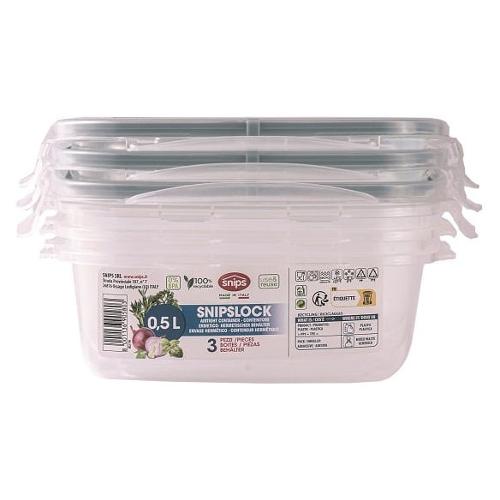 Snips |Contenitore per Alimenti 0,80 LT Quadrato| Tritan Renew| 50
