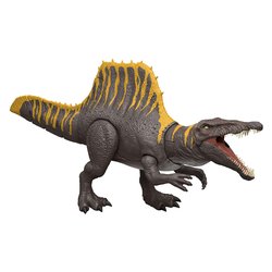 Mattel Jurassic World Becklespinax Battaglie Ruggenti – Dinosauro Con Colpo Di Testa, Aculei Estendibili E Ruggiti, 43 Cm