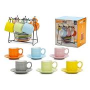 x Set 6 Pezzi Tazzine Tazze Caffè Vetro Trasparente Espresso Bar 6x5cm