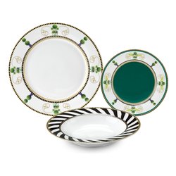 Servizio 18 piatti REEF in fine porcellana FADE - Glass