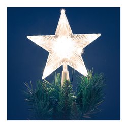 Puntale Stella 30 Cm Bianco Con Glitter Per Albero Di Natale, Punta Decorativa Lucida #PI 8033113321801