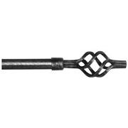 MadeInNature - Bastone per tende, kit completo in metallo, diametro 28 mm, colore e lunghezza regolabile a scelta, colore: grigio opaco, 210 x 380 cm