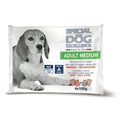 Monge Special Dog Excellence – Bocconcini Umidi Alla Selvaggina, 12 Bustine Da 100g, Senza Conservanti E Coloranti