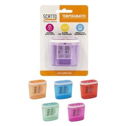 1 grande temperamate a mano meccanico, colori alla moda, doppio foro con contenore che non sporca le mani 521A, per ufficio, studio, disegno | SHEIN ALIA