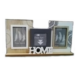 Porta Foto Multiplo Da Tavolo Album Cornice In Metallo E Legno Per Ritratti 5x7 Moderno Vintage Bellissimo E Particolare 78639143