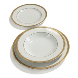 Servizio Piatti 18 Pezzi In Porcellana - Fade Black White - Elegante E Moderno