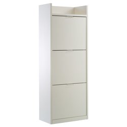 Wellhome Scarpiera In Truciolare Melaminico Bianco – 2 Cassetti, 51x84x26 Cm, Fissabile A Parete, Pratica Ed Elegante