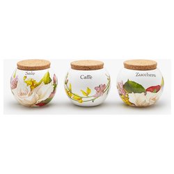 Excelsa Trix Set 3 Barattoli: Sale, caffè e Zucchero, Vetro, Alluminio