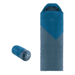 Sacco A Pelo Rettangolare ANDE Blu Unisex - Ideale Per Temperature Mitili 10-20°C, Con Sacca Da Trasporto - 2