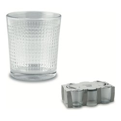 Set di 6 bicchieri acqua con motivo in rilievo Geometrie