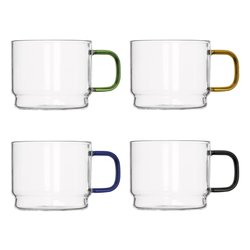 Faubourg Tazza A Doppia Parete In Vetro Borosilicato 350 Ml - 'Berlin', Soffiata A Mano, Isolante Per Bevande Calde E Fredde, Design Elegante