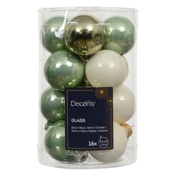 Kaemingk Set di palline di Natale in vetro, 8 cm x 16 pezzi, colore nero