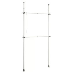 Desunia Flange Per Asta Armadio Con Perno Posteriore – 4 Supporti Terminali, Bianco Lucido, Diametro 32mm, Per Sistemi Modulari