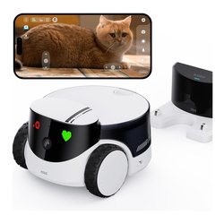 Enabot ROLA Mini – Robot Fotocamera Interattivo Per Animali E Famiglia – Controllo Remoto, QHD 2K, Audio 2 Vie, Batteria 25 Giorni
